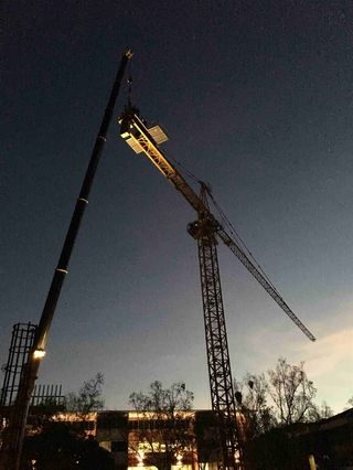 Nighttime Crane - Crane Hire in Townsville, QLD