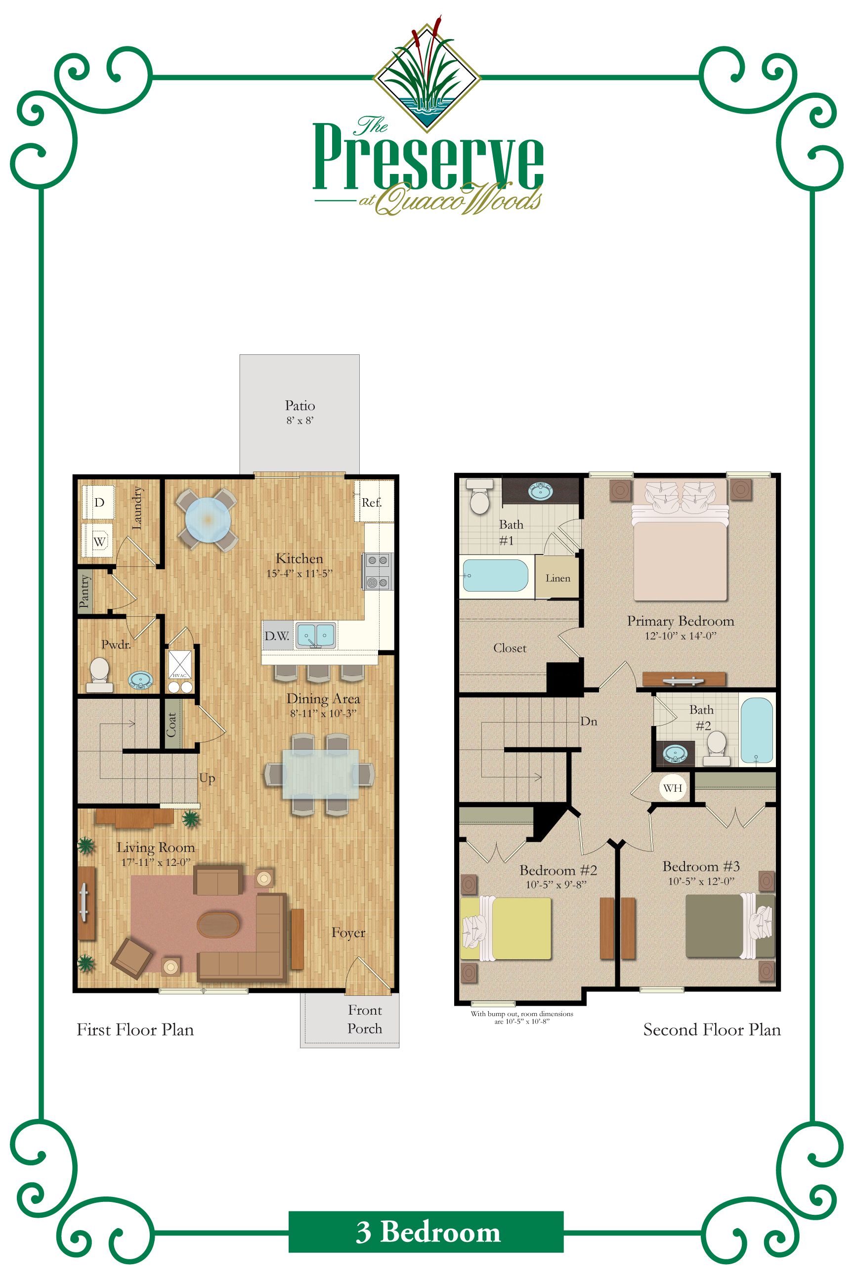 A floor plan of a house with the word preserve on it