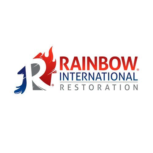 A logo for a company called rainbow international restoration.