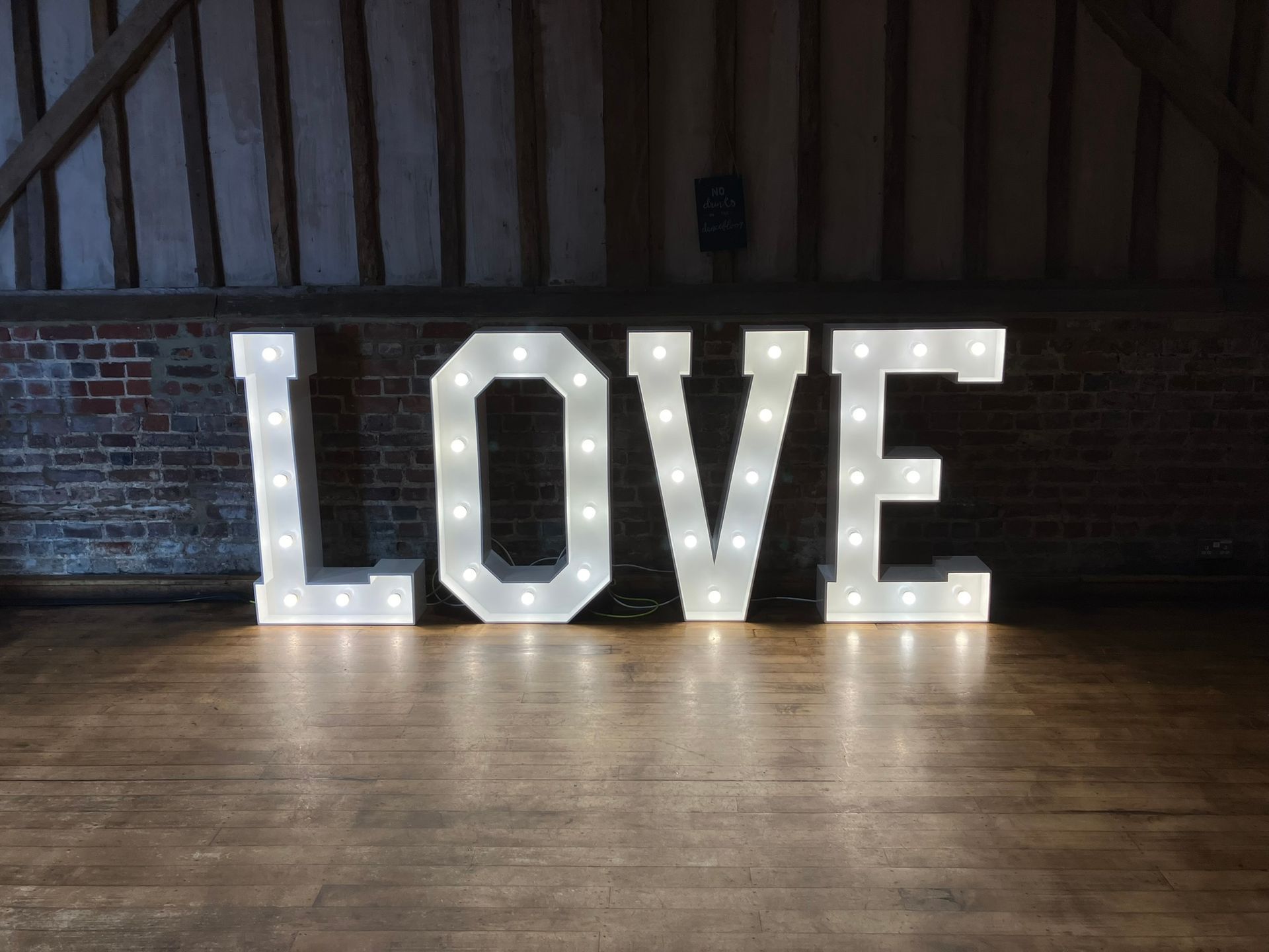 4 foot LOVE lights for a wedding