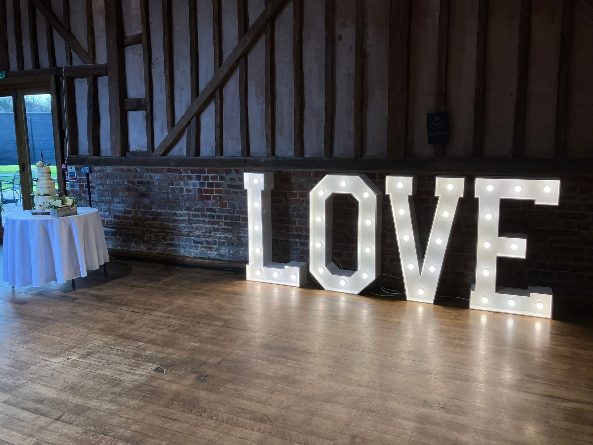 4 foot LOVE lights for a wedding