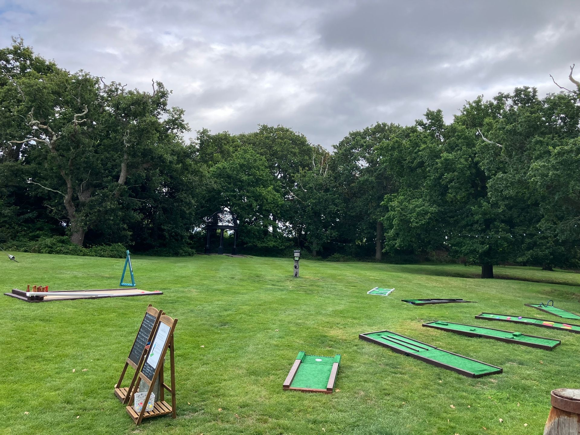 Mini golf set up for a corporate event