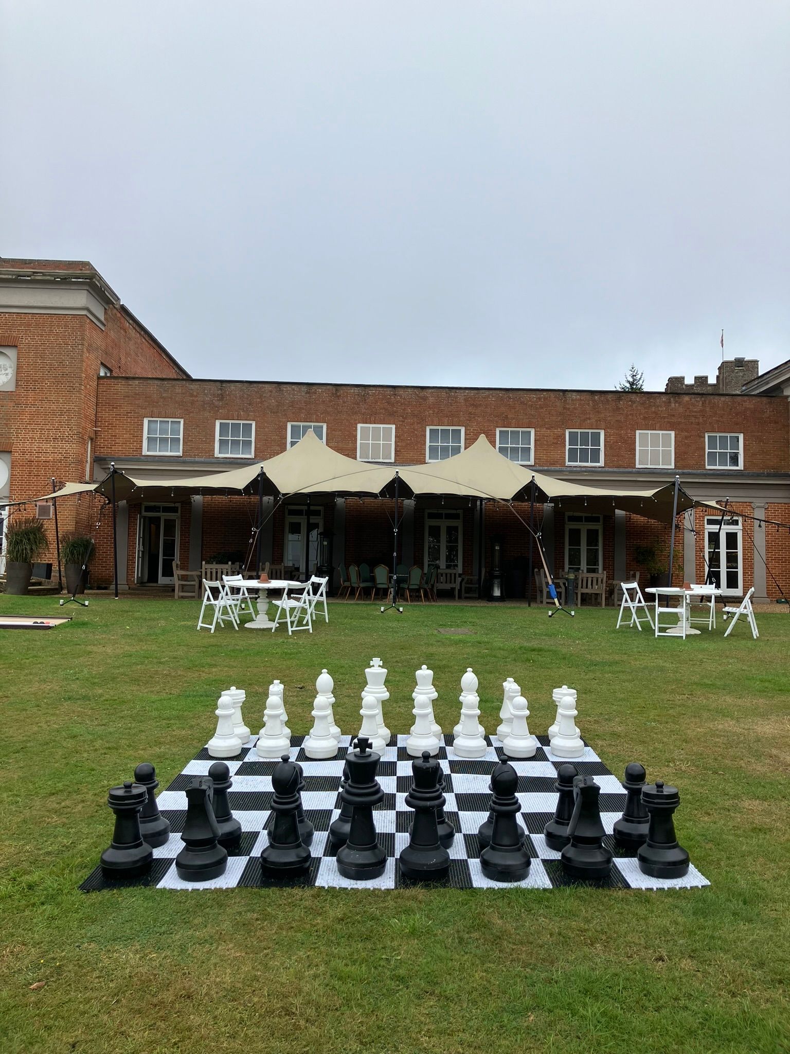 Lawn games set up for a wedding.