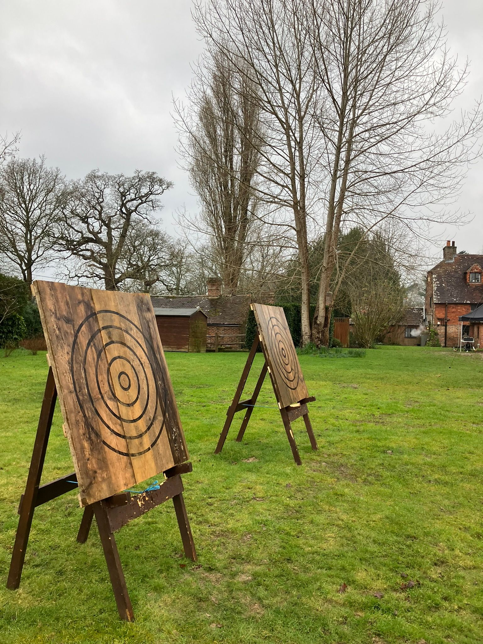 Glynde Place Corporate Christmas party for the staff.  Axe throwing and archery instructor led adventurous activity hire.