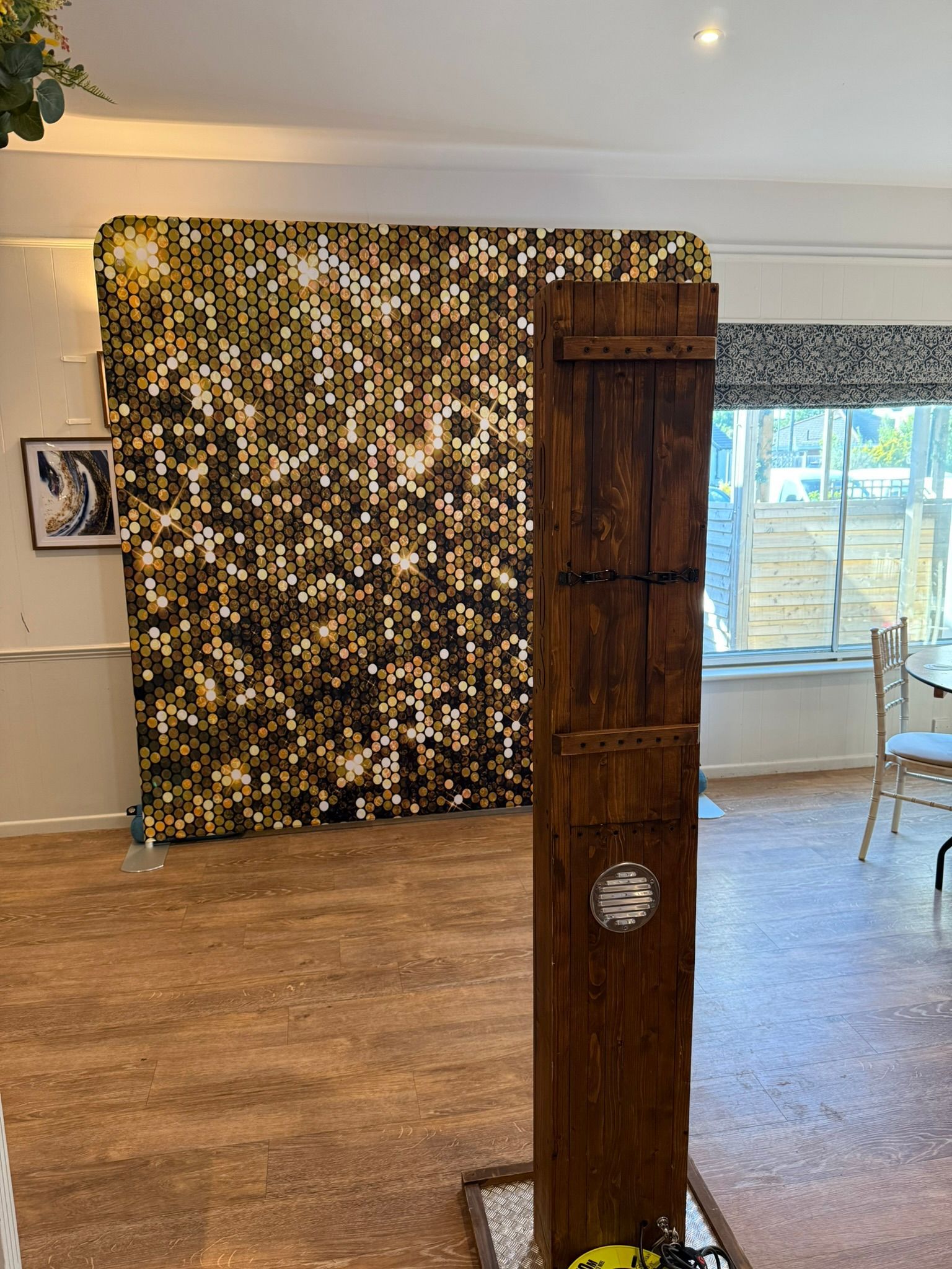 Close up of LOVE light up letters in white.