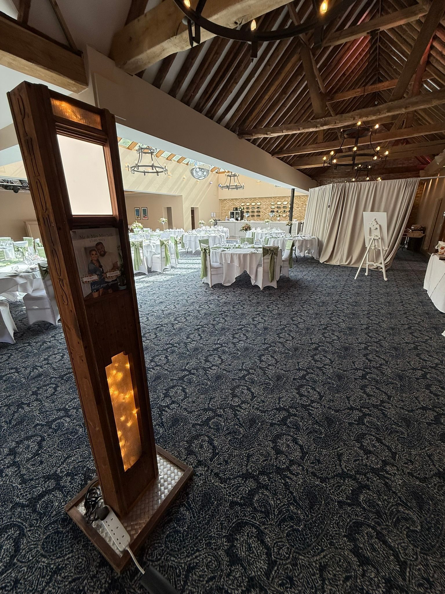 Close up of LOVE light up letters in white.
