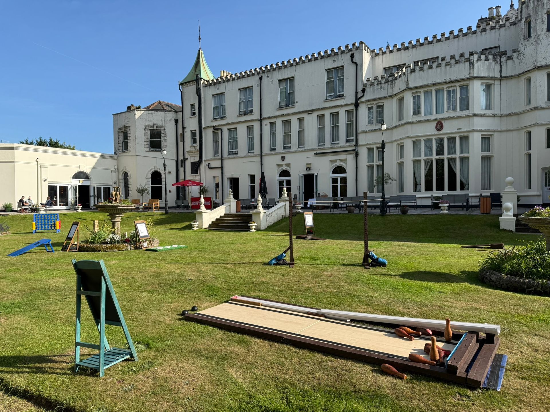 Lawn games set up for a wedding.