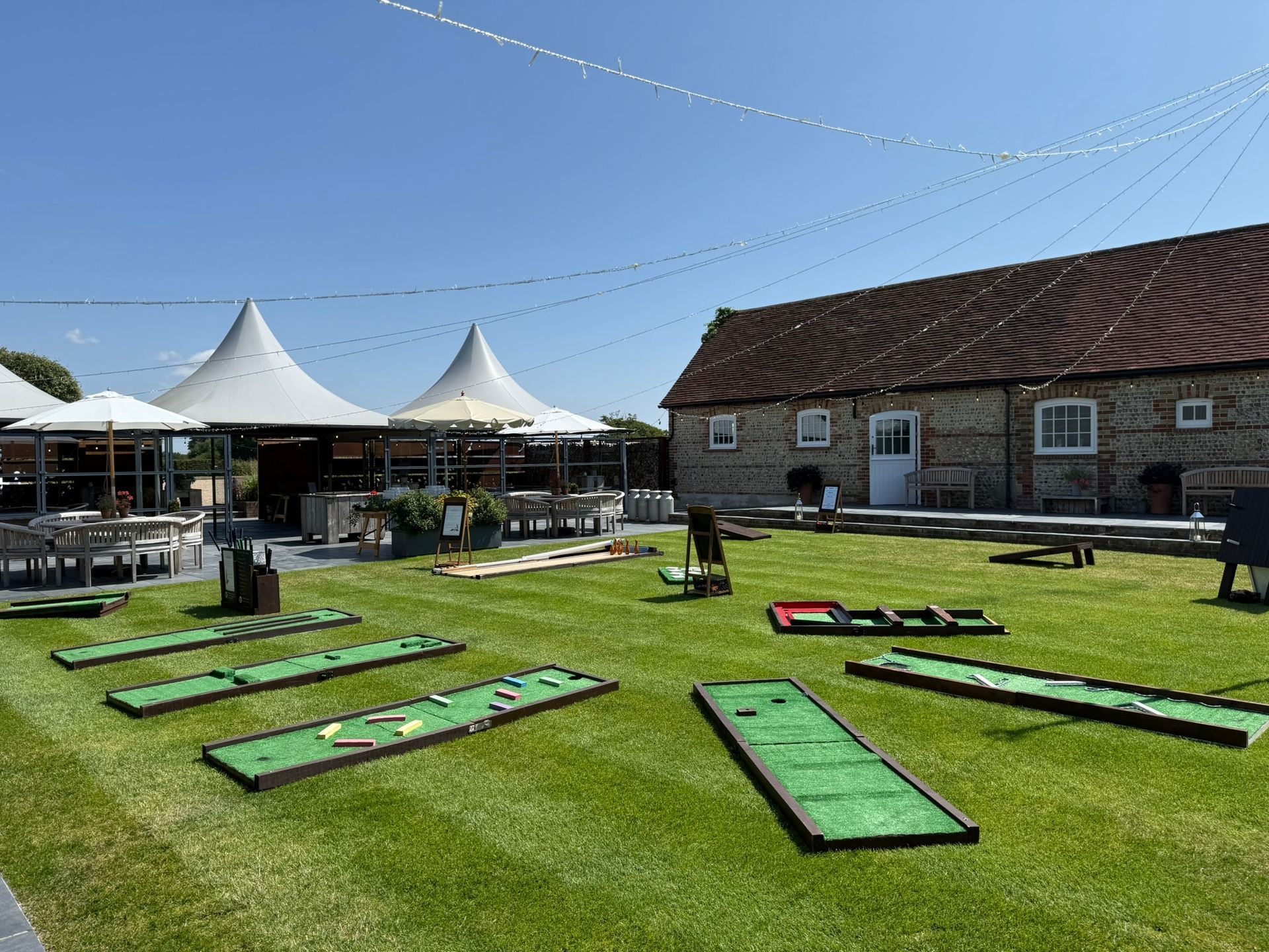 Crazy golf at a field in Syrencot Hotel.