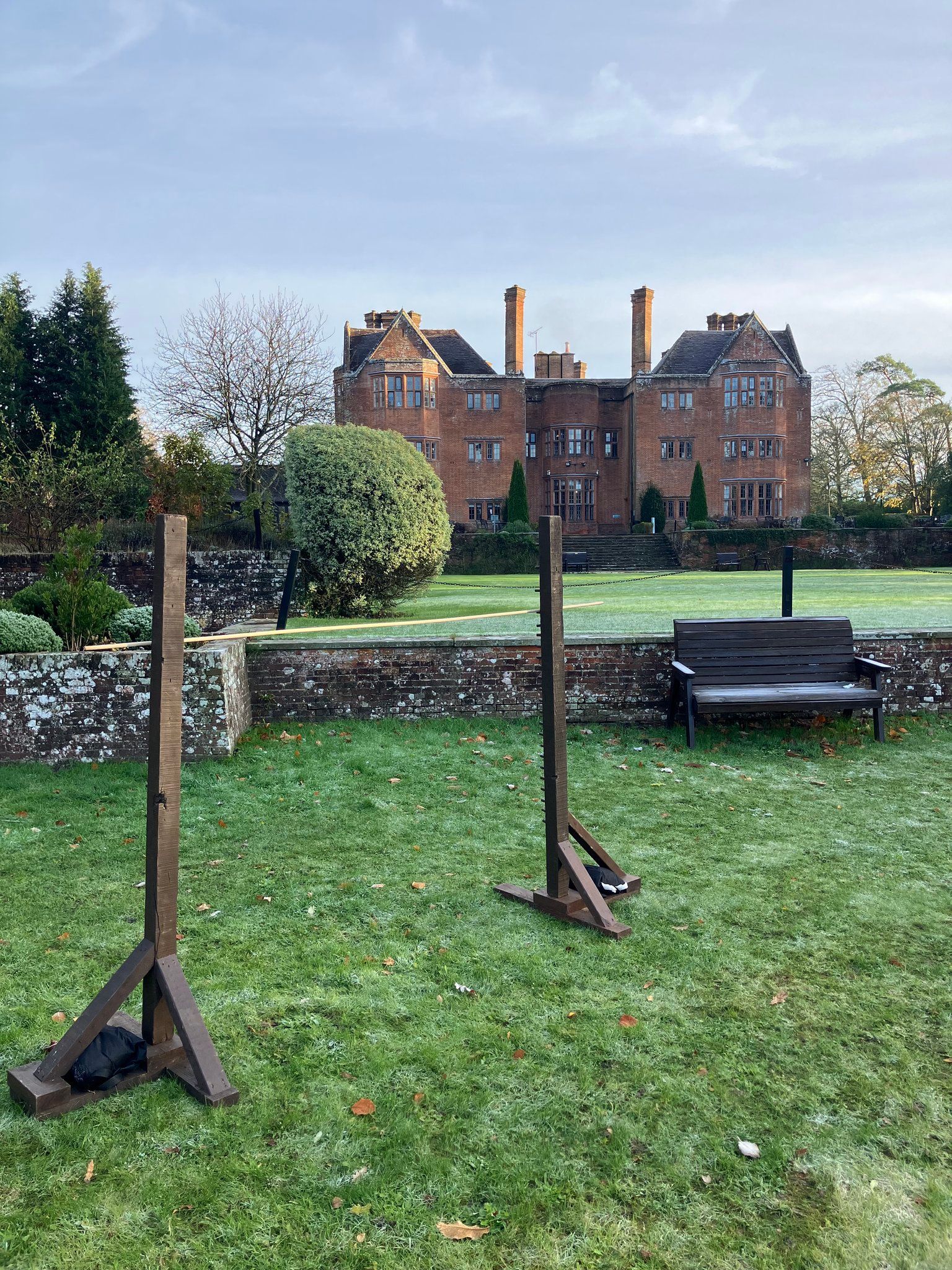 Wooden limbo game for hire.  Created from reclaimed timbers and made by us.