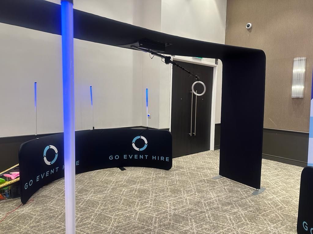 SKY 360 video booth set up in a hotel 