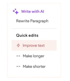 A screenshot of a website that says write with ai