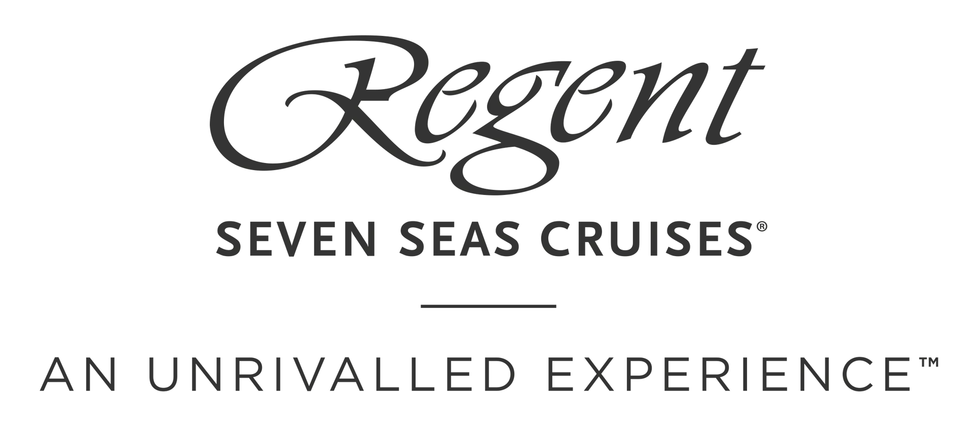 The logo for regent seven seas cruises is an unrivalled experience.