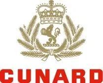 The logo for cunard is a lion with a crown and laurel wreath.