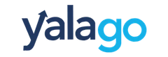 The yalago logo is blue and black on a white background.