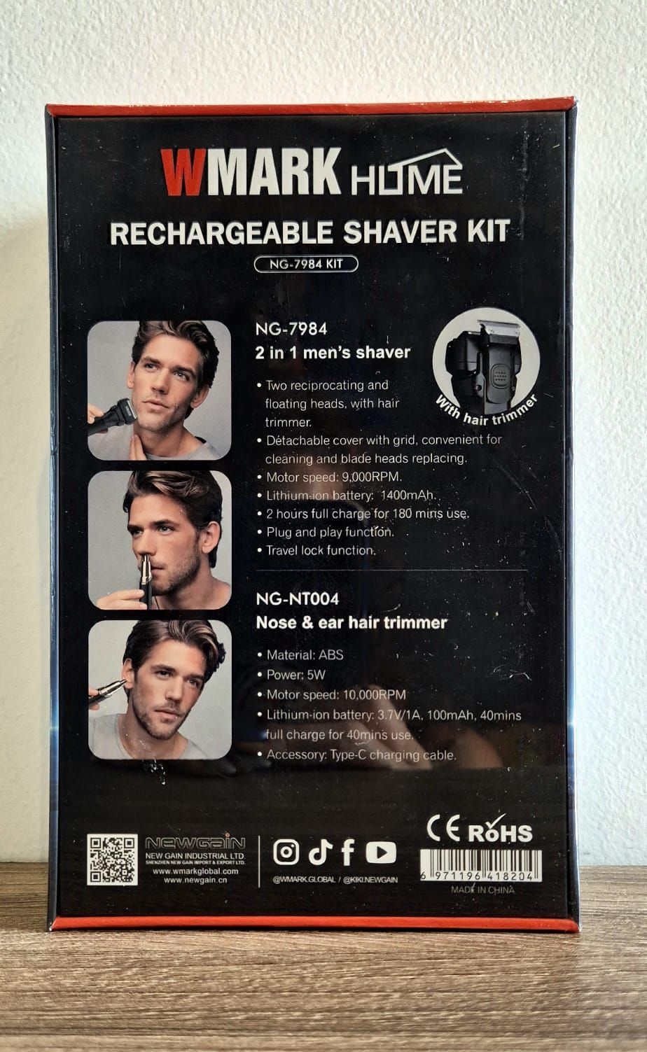 Wmark Home – Rechargeable Shaver Kit 2 en 1 NG-7984