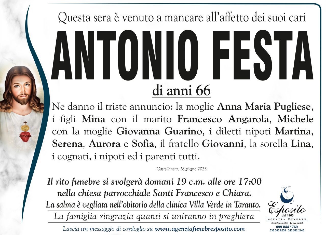 necrologio Antonio Festa