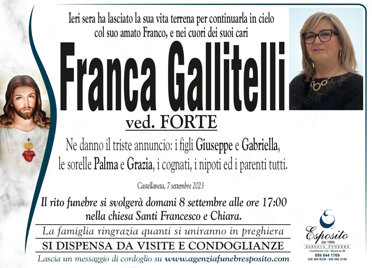 necrologio Franca Gallitelli