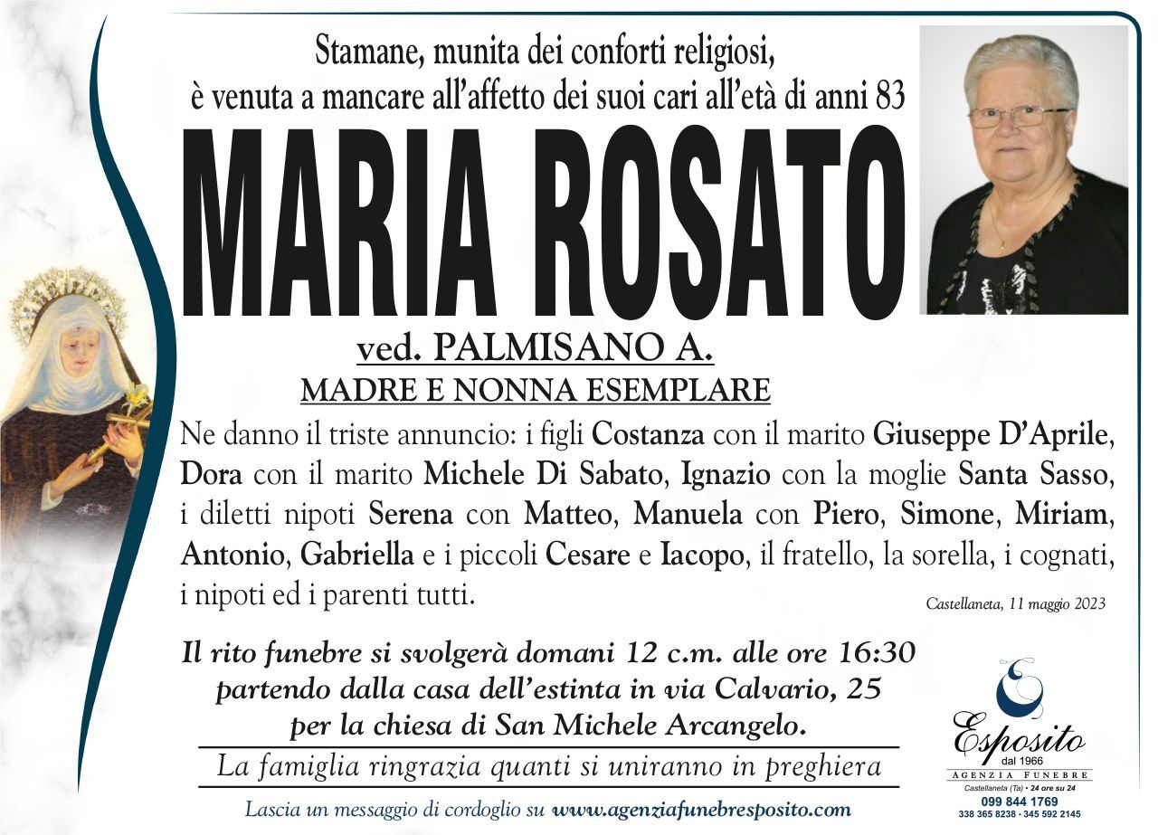 necrologio Maria Rosato