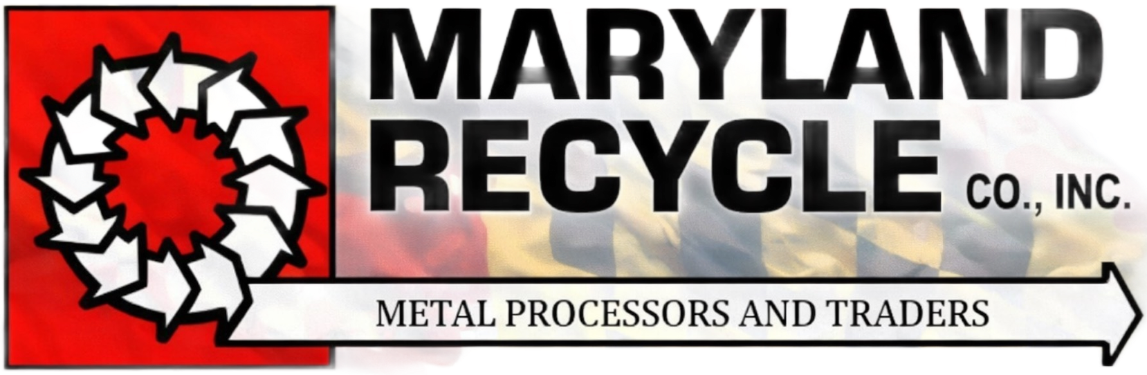 Logo for Maryland Recycle Co., Inc. featuring a circular recycling arrows icon and text 