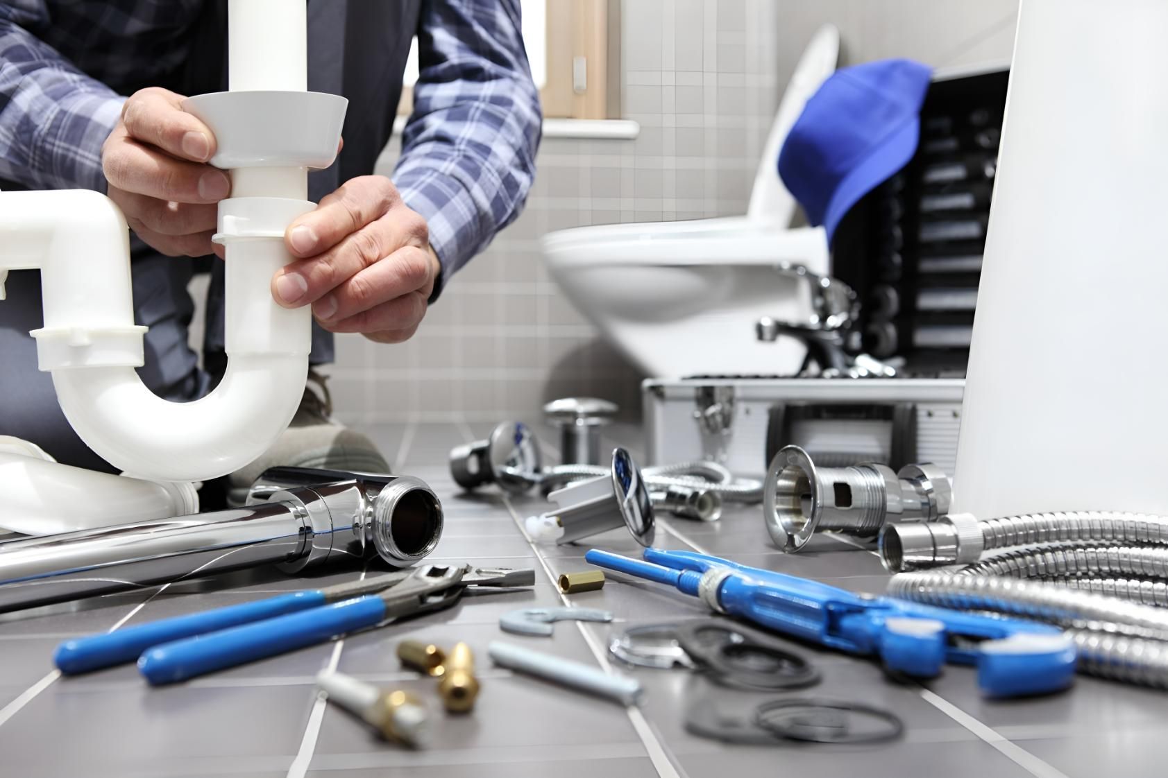 Plumber is Fixing a Sink in a Bathroom — Wet & Dry Plumbing & Gas in Newtown, QLD