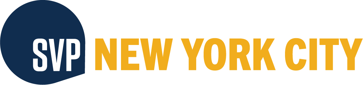 SVP New York City logo: blue circle with