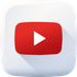 A youtube icon with a long shadow on a white background