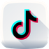 A tiktok icon with a long shadow on a white background