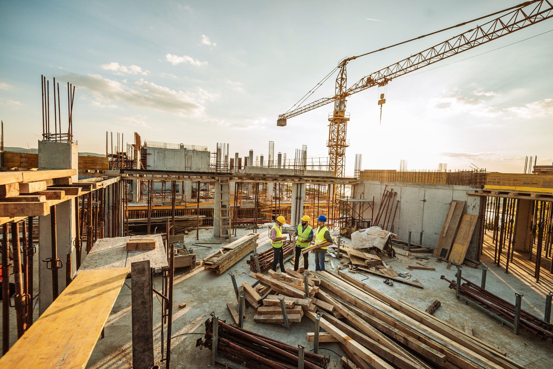 construction site with crane