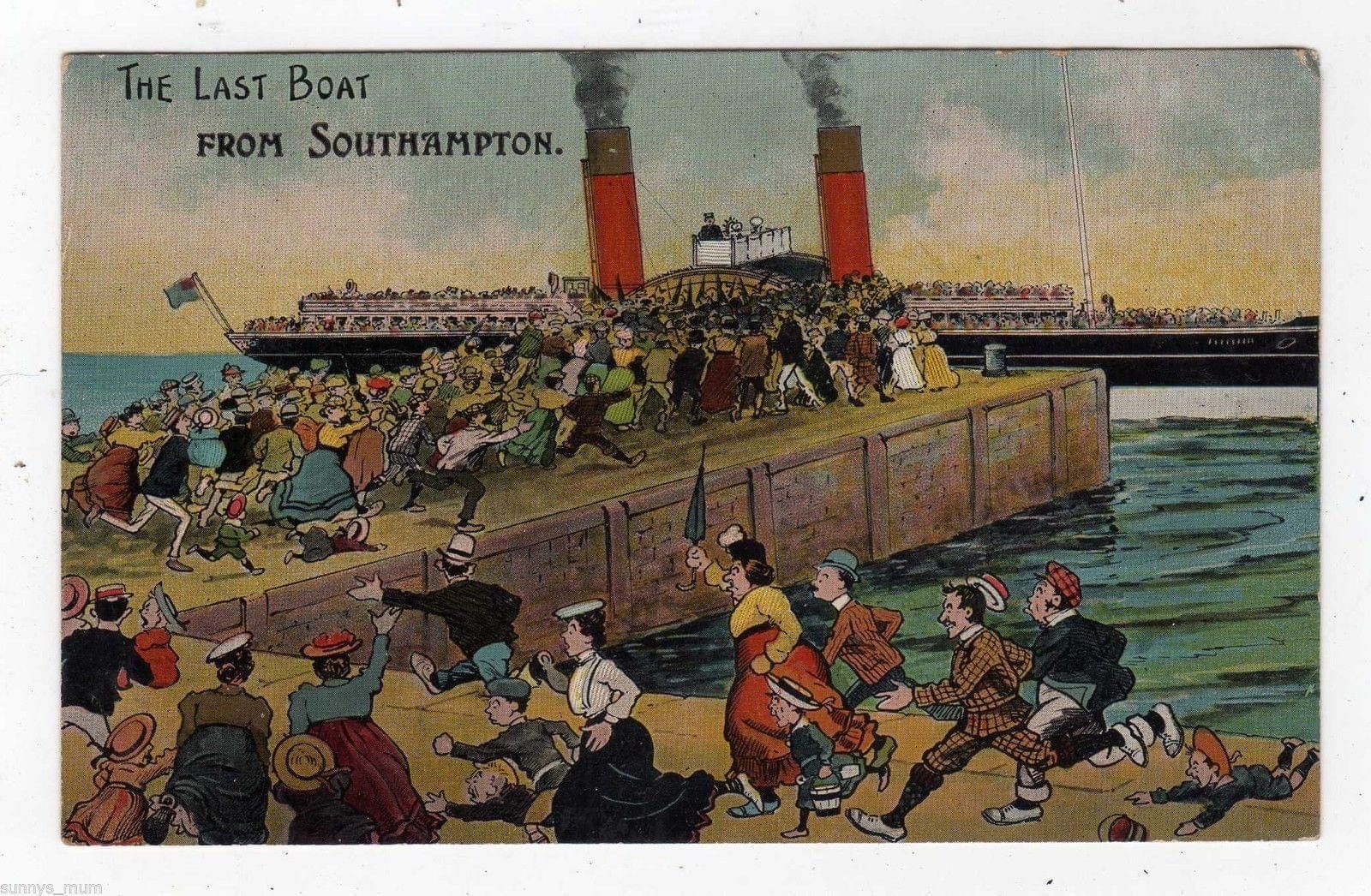 A painting of a ship called the last boat from southhampton