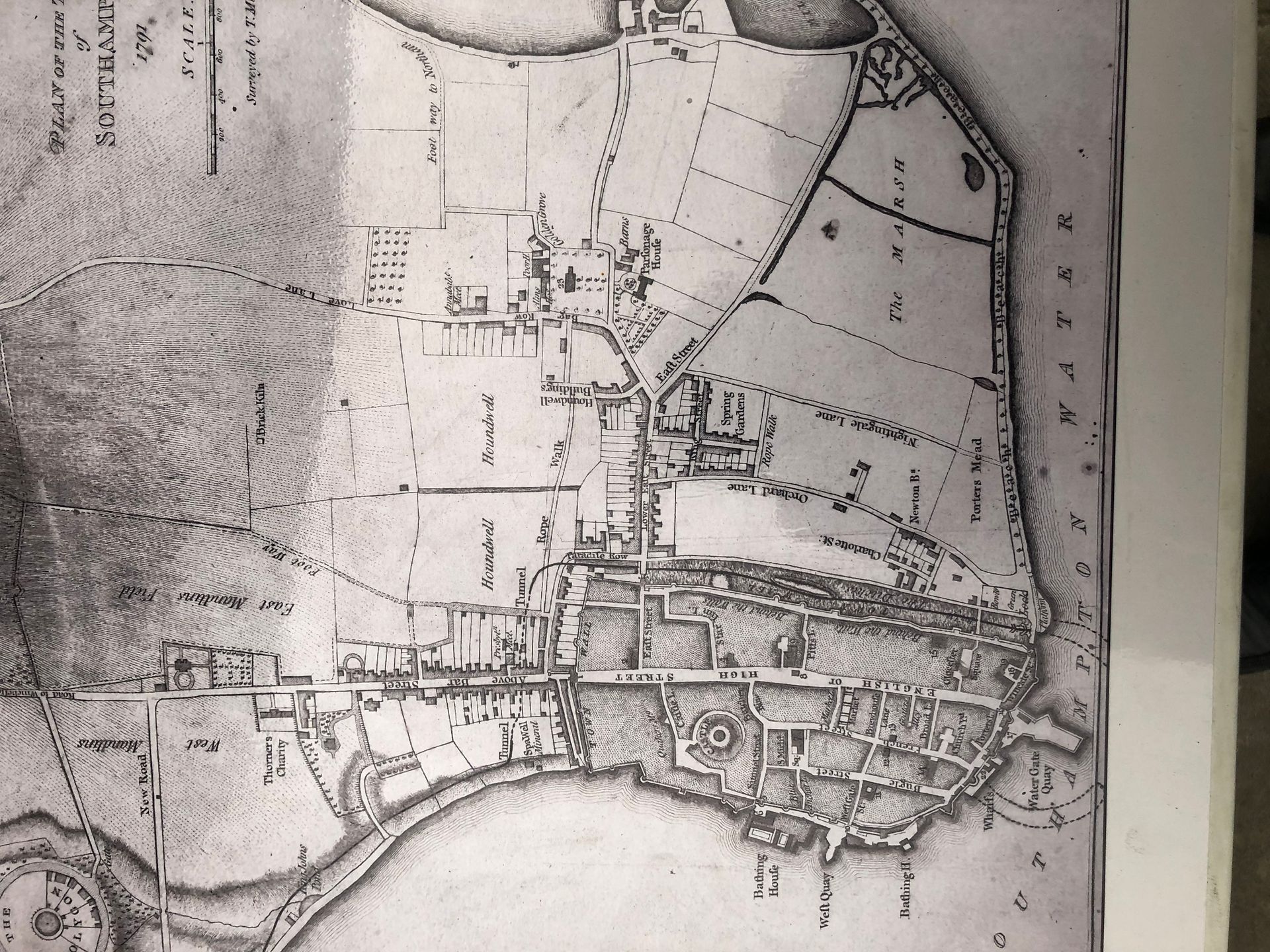 A black and white drawing of a map of a city