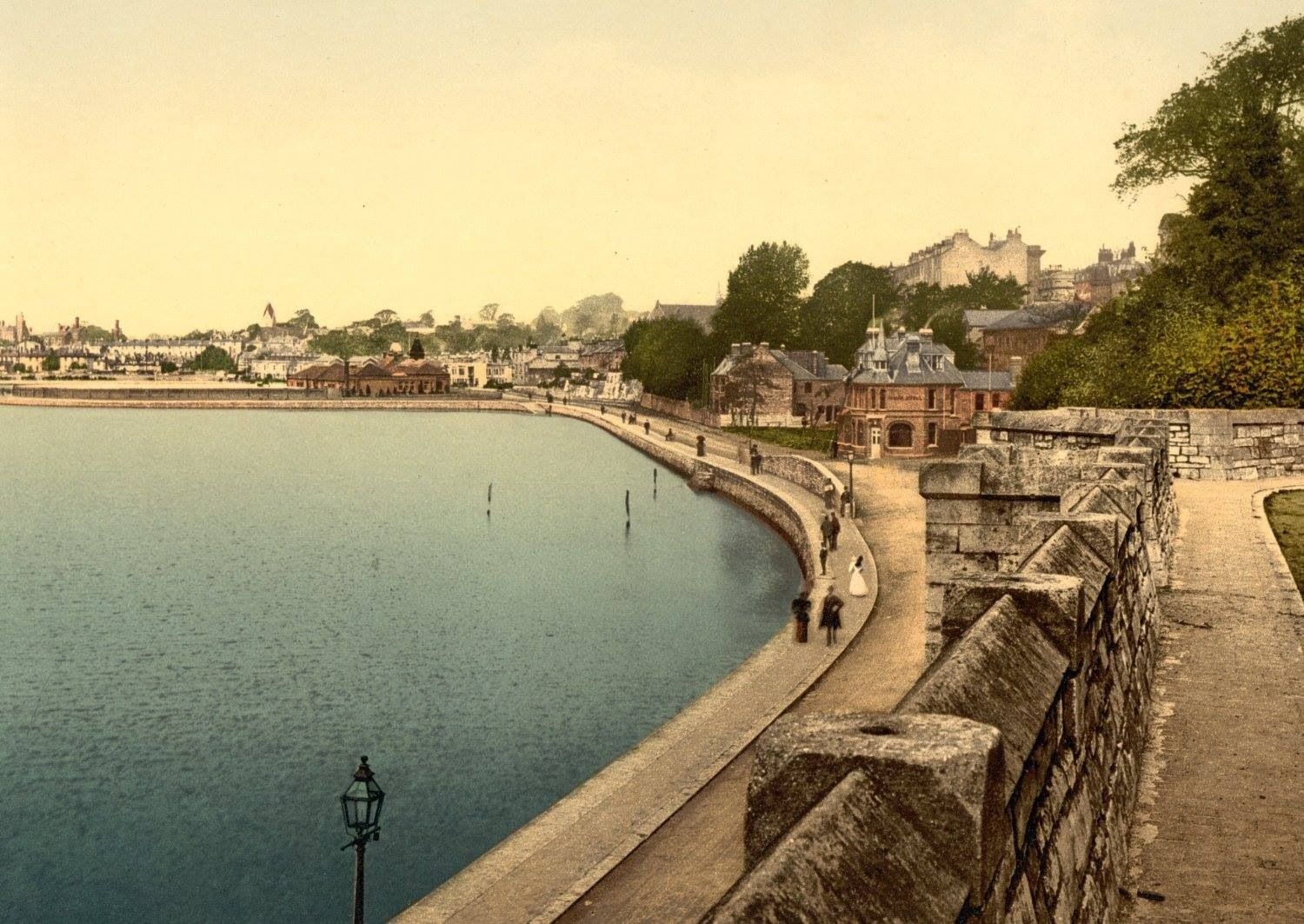 A very old photo of a body of water
