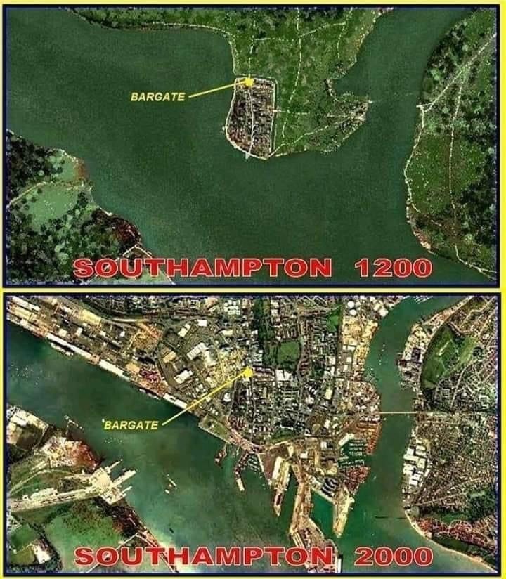 An aerial view of southhampton 1200 and southhampton 2000