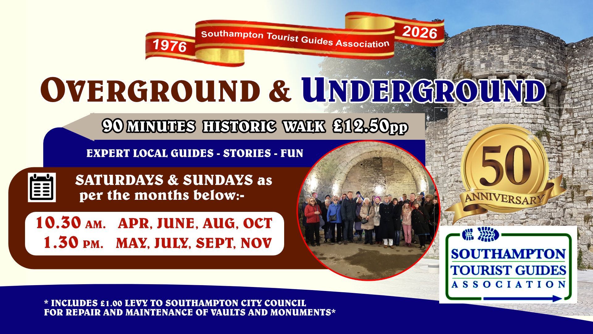 The logo for the Southampton tourist guides association