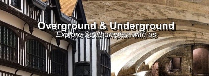 A picture of a building with the words overground and underground on it.