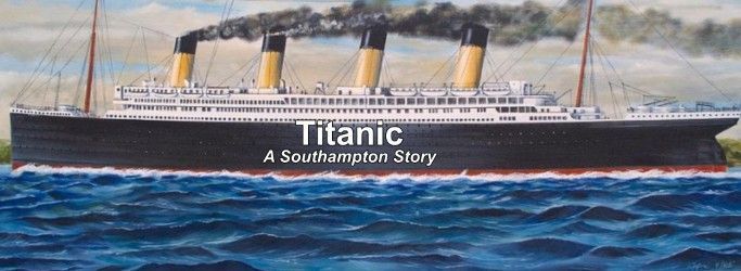 A painting of a titanic ship in the ocean