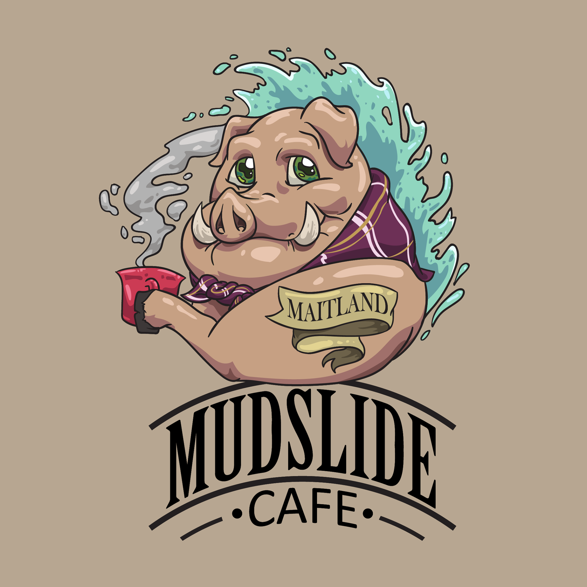 logo for mudslide cafe