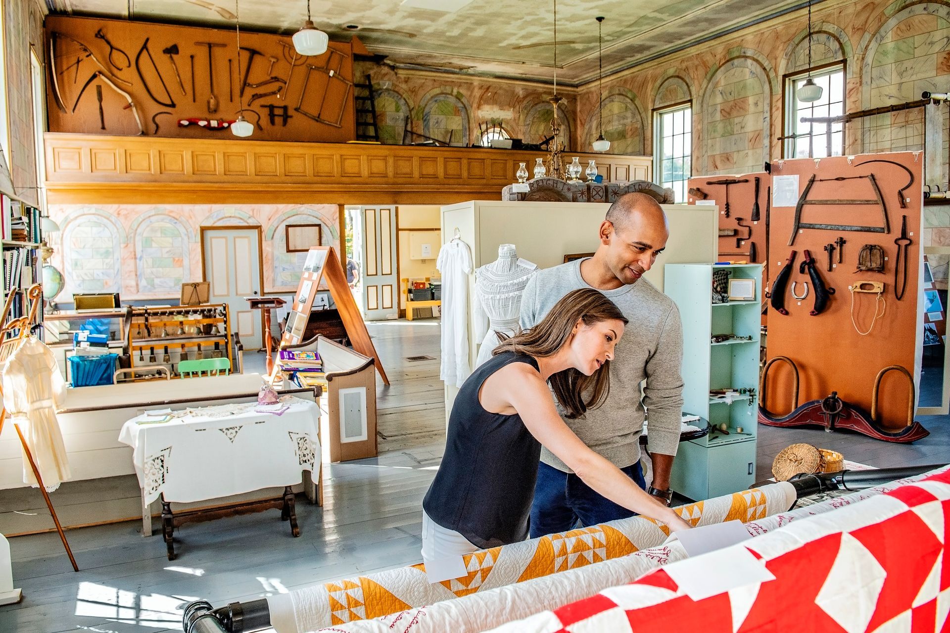 historic artifacts found in an old church with frescos painted on the walls and ceiling, East Hants historical society