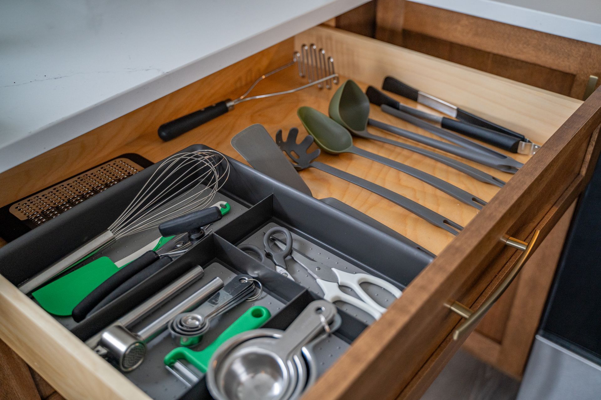 drawer full of cutlery 