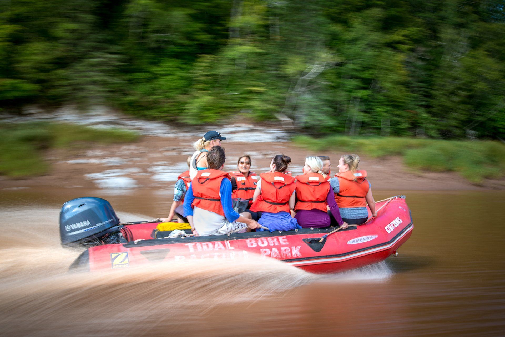 Thrilling tidal bore rafting adventure on the Shubenacadie River
