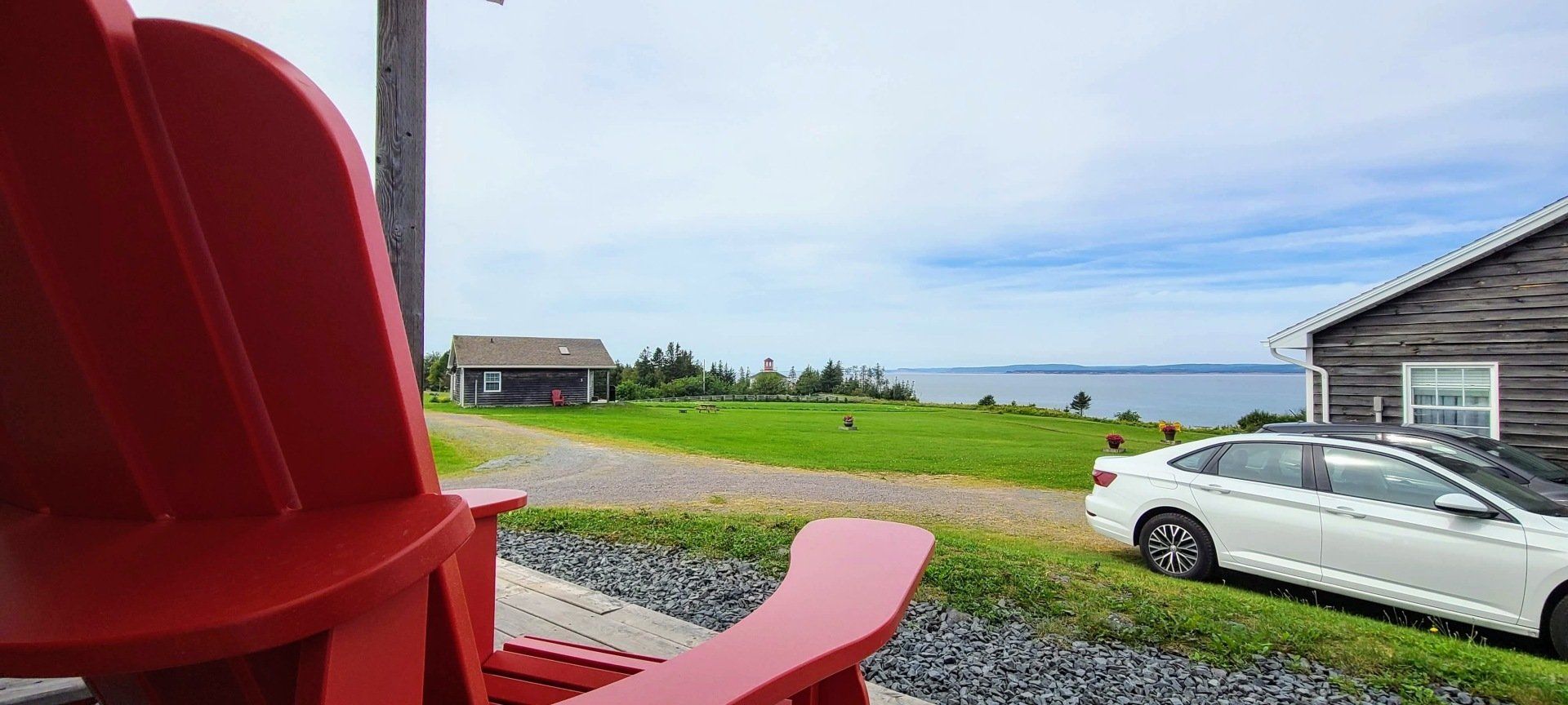 view from the cottage deck of the bay of fundy