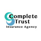 Logo for Complete Trust Insurance Agency: teal and blue crescent shapes with black text.