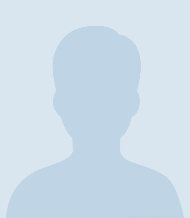 Light blue silhouette of a person, facing forward, from the chest up.