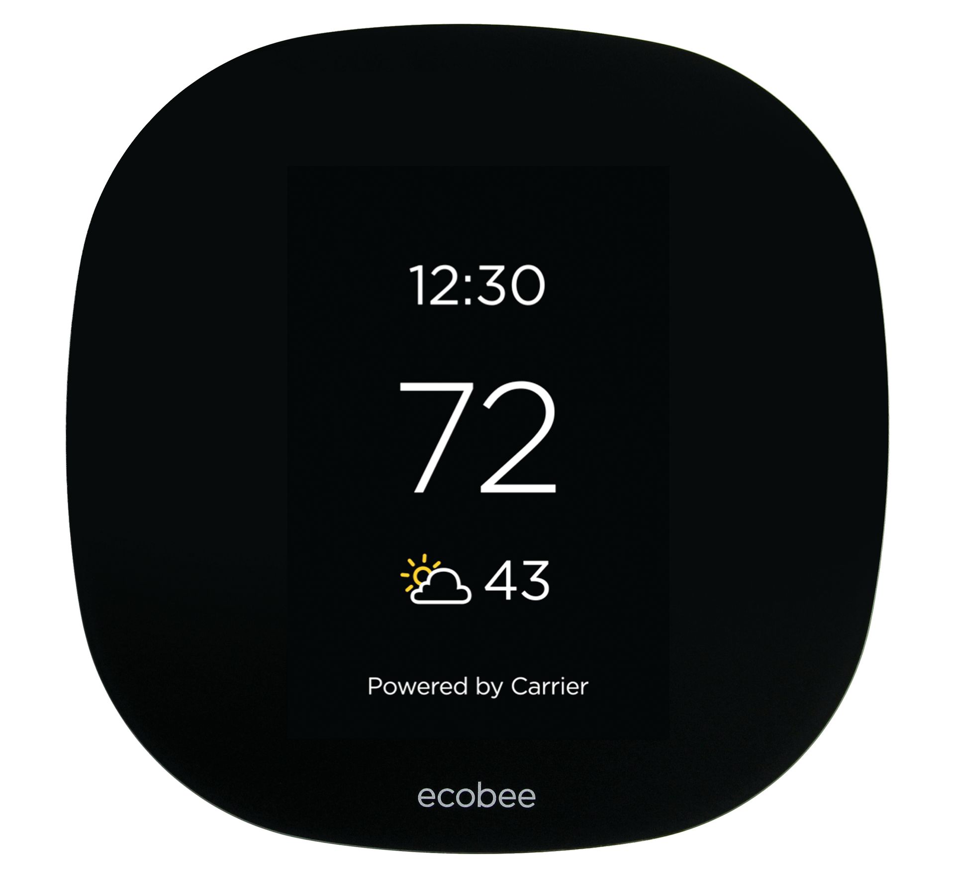 a black thermostat with the temperature at 72 degrees