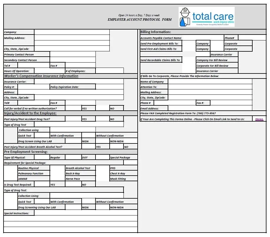 Total Care WIC Physical Exam Form