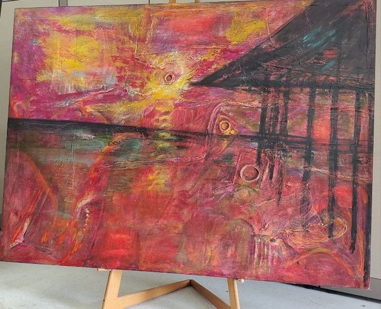 Sunset at Red Abstract — Huntersville, NC — Fosters Frame Design & Gallery Inc.