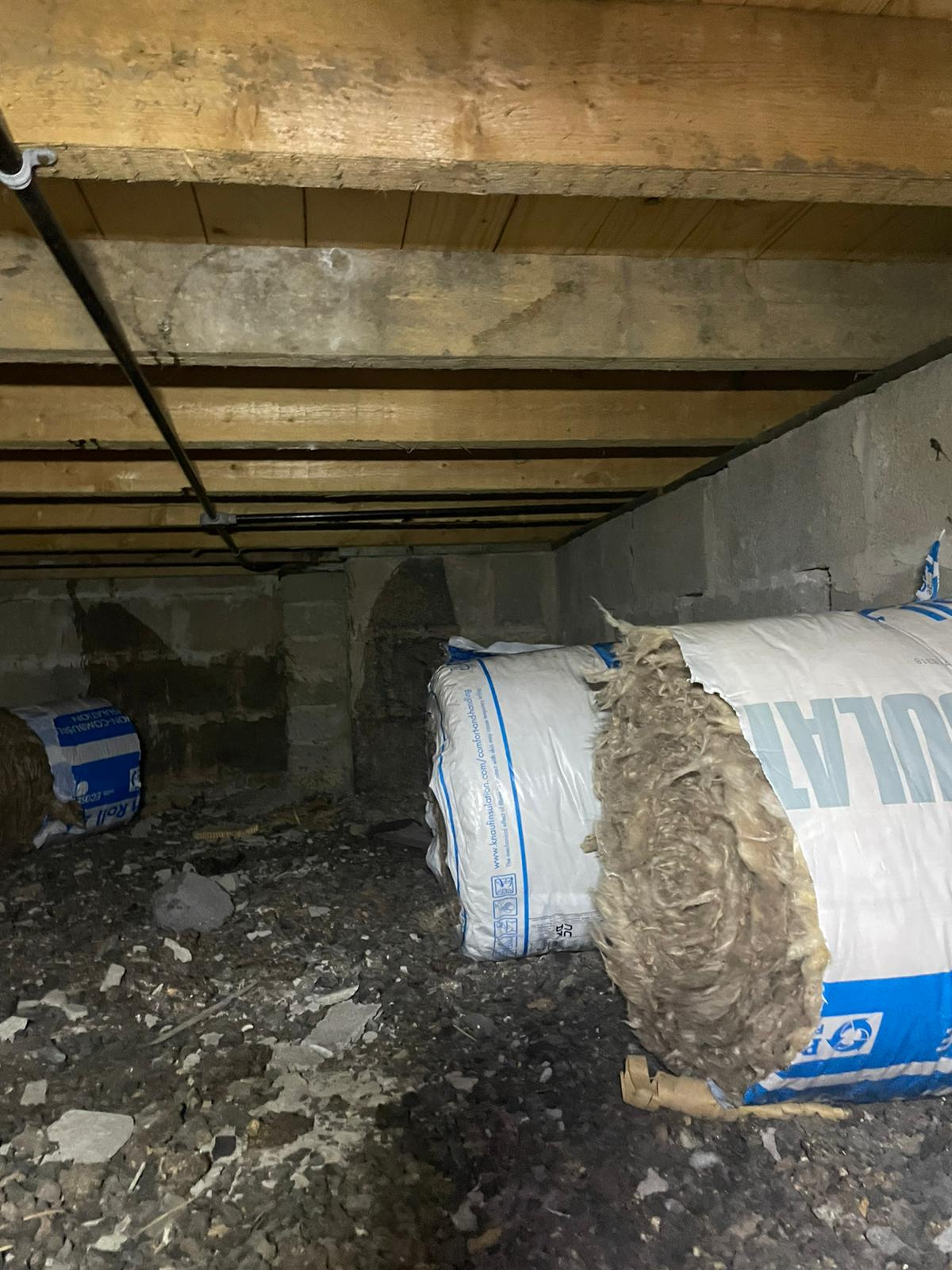 Underfloor Insulation being installed