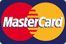 A close up of a mastercard logo on a blue background.