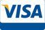 A blue and white visa logo on a white background.