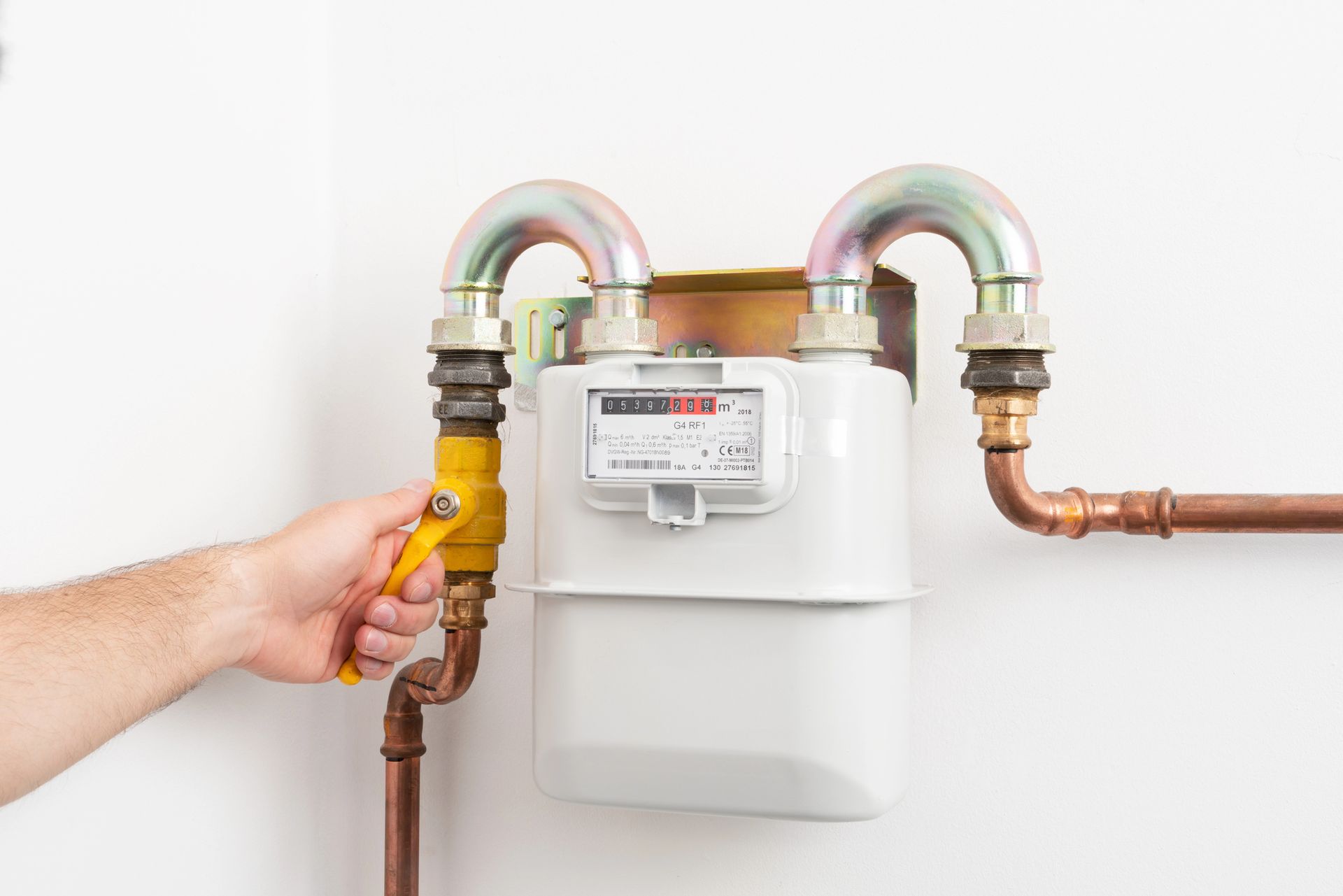 contatore del gas bianco