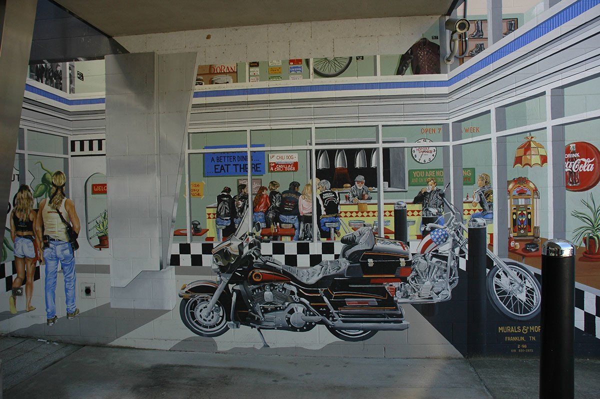 Nashville's C&S Harley Davidson Showcases Hand Painted Diner Mural